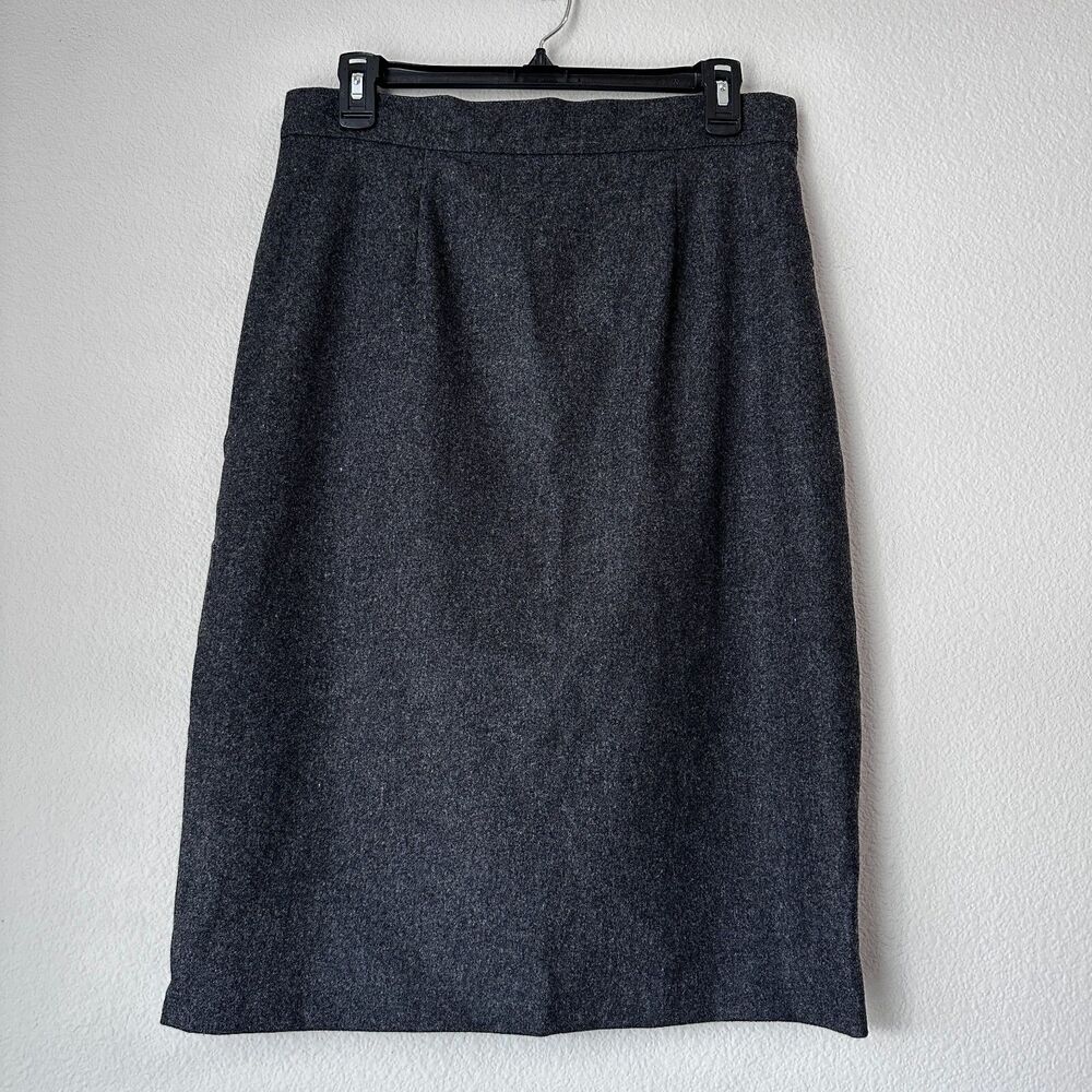 VIntage Gianfranco Ferre Women's Pencil Skirt 100% Wool Gray Workwear Size 14